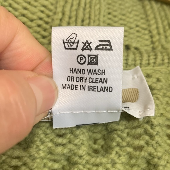 Millar Ireland Green Thick Knit Wool Cashmere Long Button Down Cardigan Jacket M - Picture 16 of 17